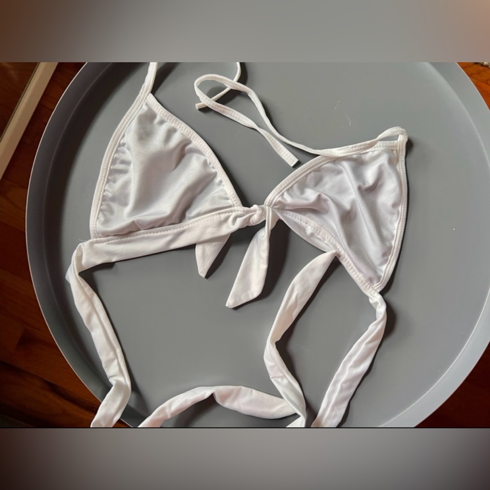 Elegant White Tie-Side Bikini Top & Bottom